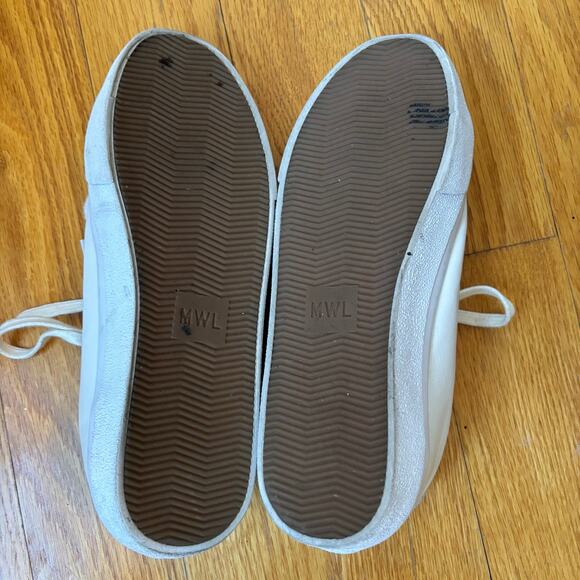 Madewell Leather Sidewalk Low-Top Sneakers Off White Women's Size 7.5 - Picture 7 of 8